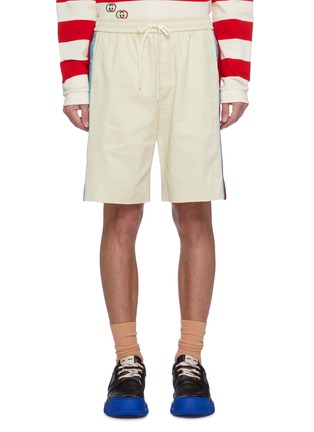 Main View - Click To Enlarge - GUCCI - Web stripe cotton drill military shorts