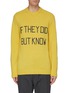 Main View - Click To Enlarge - GUCCI - Slogan embroidered crest jacquard wool sweater