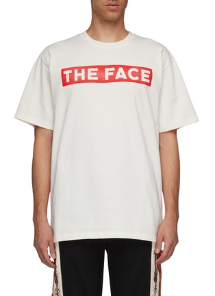 Main View - Click To Enlarge - GUCCI - 'The Face' logo print oversized T-shirt