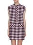 Main View - Click To Enlarge - GUCCI - Gingham check wool blend tweed sleeveless dress