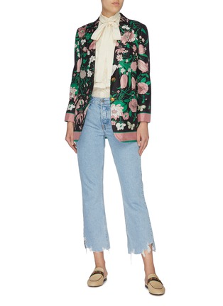 Figure View - Click To Enlarge - GUCCI - Floral print silk jacket