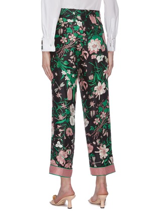 Back View - Click To Enlarge - GUCCI - Floral print silk pants