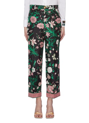 Main View - Click To Enlarge - GUCCI - Floral print silk pants