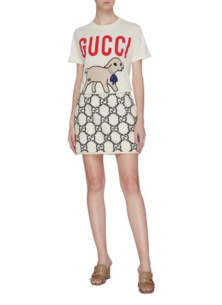 Figure View - Click To Enlarge - GUCCI - GG tweed skirt