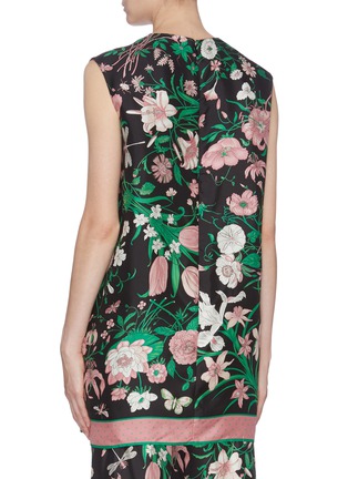 Back View - Click To Enlarge - GUCCI - Floral print silk sleeveless tunic top