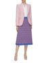Figure View - Click To Enlarge - GUCCI - Metallic GG stripe jacquard skirt