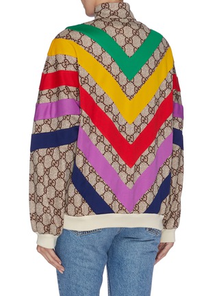 Back View - Click To Enlarge - GUCCI - Rainbow arrow 'GG' logo print bomber jacket