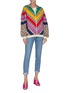 Figure View - Click To Enlarge - GUCCI - Rainbow arrow 'GG' logo print bomber jacket