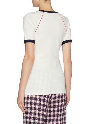 Back View - Click To Enlarge - GUCCI - 'Gucci Tennis' embroidered contrast trim T-shirt