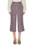 Main View - Click To Enlarge - GUCCI - Gingham check wool blend tweed culottes