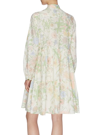 Back View - Click To Enlarge - GUCCI - Tiered floral print dress