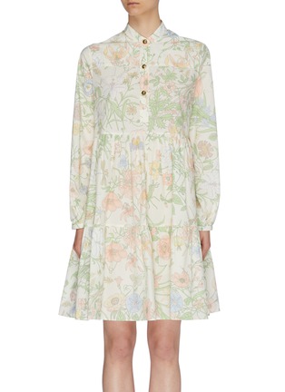 Main View - Click To Enlarge - GUCCI - Tiered floral print dress