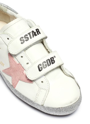 Detail View - Click To Enlarge - GOLDEN GOOSE - 'Old School' glitter outsole leather kids sneakers