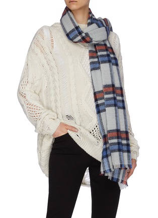Figure View - Click To Enlarge - ISABEL MARANT - 'Suzanne' check plaid wool-cashmere scarf