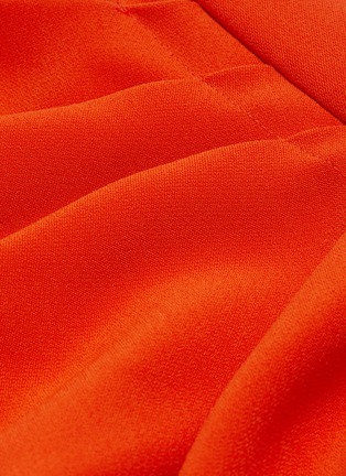 Detail View - Click To Enlarge - OSCAR DE LA RENTA - Asymmetric collar gathered waist cady pesante dress