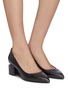 Figure View - Click To Enlarge - ALEXANDER WANG - 'Simona' cutout heel leather pumps