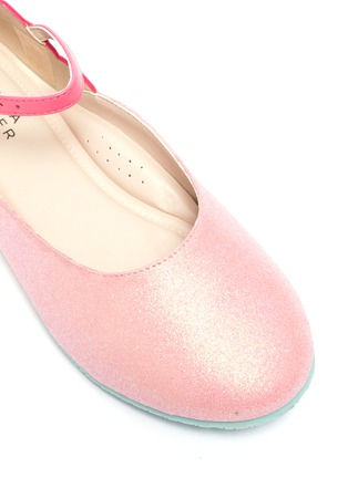 Detail View - Click To Enlarge - SOPHIA WEBSTER - 'Chiara Junior' butterfly appliqué glitter kids Mary Jane flats