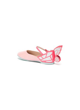 Detail View - Click To Enlarge - SOPHIA WEBSTER - 'Chiara Junior' butterfly appliqué glitter kids Mary Jane flats