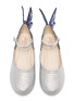 Figure View - Click To Enlarge - SOPHIA WEBSTER - 'Chiara Junior' butterfly appliqué glitter kids Mary Jane flats