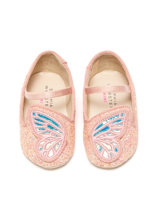 Figure View - Click To Enlarge - SOPHIA WEBSTER - 'Butterfly Baby' appliqué glitter infant Mary Jane flats