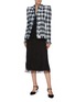 Figure View - Click To Enlarge - ALEXANDER MCQUEEN - Frayed border check plaid tweed jacket