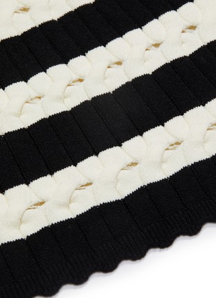 Detail View - Click To Enlarge - ALEXANDER MCQUEEN - Cutout stripe hem mix knit skirt