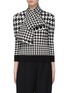Main View - Click To Enlarge - ALEXANDER MCQUEEN - Detachable scarf panel houndstooth knit top