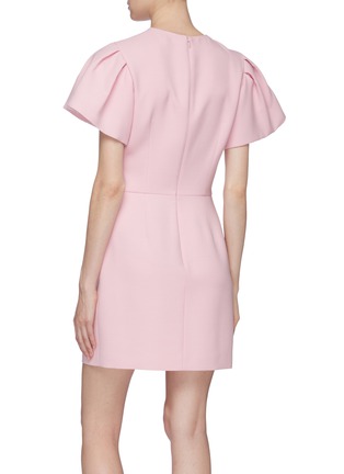 Back View - Click To Enlarge - ALEXANDER MCQUEEN - Puff sleeve crepe mini dress