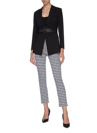 Figure View - Click To Enlarge - ALEXANDER MCQUEEN - Houndstooth jacquard skinny jeans