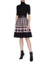 Figure View - Click To Enlarge - ALEXANDER MCQUEEN - Houndstooth check jacquard pleated skirt