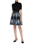 Figure View - Click To Enlarge - ALEXANDER MCQUEEN - Crystal jacquard flared skirt