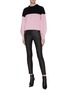 Figure View - Click To Enlarge - ALEXANDER MCQUEEN - Colourblock rib knit panel cashmere sweater