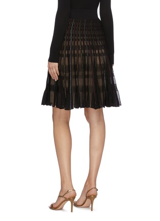 Back View - Click To Enlarge - ALEXANDER MCQUEEN - Metallic check knit skirt