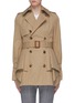 Main View - Click To Enlarge - ALEXANDER MCQUEEN - Belted pleated waist panel gabardine trench coat