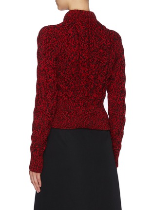 Back View - Click To Enlarge - ALEXANDER MCQUEEN - Cutout neck marled wool sweater