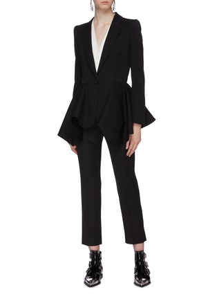 Figure View - Click To Enlarge - ALEXANDER MCQUEEN - Twill cigarette suiting pants