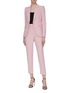 Figure View - Click To Enlarge - ALEXANDER MCQUEEN - Cropped leaf crepe suiting pants