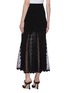 Back View - Click To Enlarge - ALEXANDER MCQUEEN - Scalloped mesh panel rib knit skirt