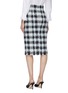Back View - Click To Enlarge - ALEXANDER MCQUEEN - Check plaid tweed skirt