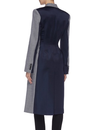Back View - Click To Enlarge - ALEXANDER MCQUEEN - Darted silk back virgin wool houndstooth check coat