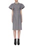 Main View - Click To Enlarge - ALEXANDER MCQUEEN - Puff sleeve houndstooth dress