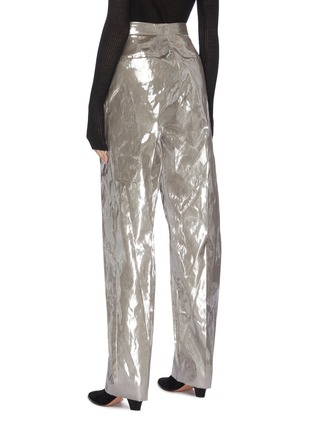Back View - Click To Enlarge - ZAID AFFAS - Tapered metallic pants