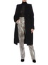 Figure View - Click To Enlarge - ZAID AFFAS - Tapered metallic pants
