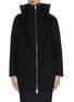 Main View - Click To Enlarge - ZAID AFFAS - Layered lapel cashmere wool blend zip up coat