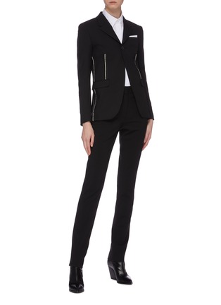Figure View - Click To Enlarge - NEIL BARRETT - Contrast piping notched lapel blazer