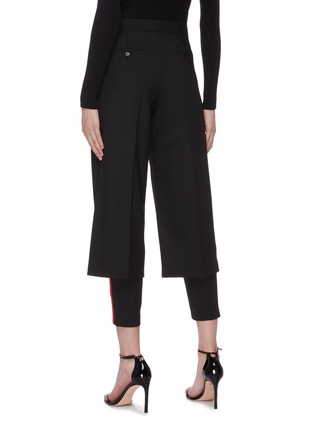 Back View - Click To Enlarge - NEIL BARRETT - Layered culottes panel slim fit pants