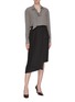 Figure View - Click To Enlarge - ROKH - Panelled cutout pleated skirt