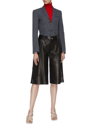 Figure View - Click To Enlarge - ROKH - Metallic clasp twill long blazer