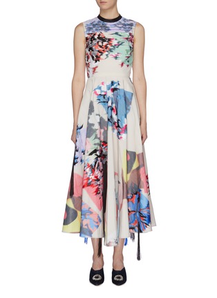 Main View - Click To Enlarge - ROKSANDA - 'Larura' fringe pleated floral print sleeveless dress
