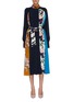 Main View - Click To Enlarge - ROKSANDA - 'Afisa' belted floral print patchwork pleated silk dress